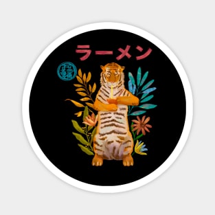 Tiger eating a ramen Magnet